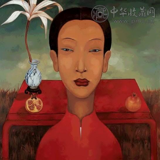 李爽 2002年 道院迎仙客 布面油画