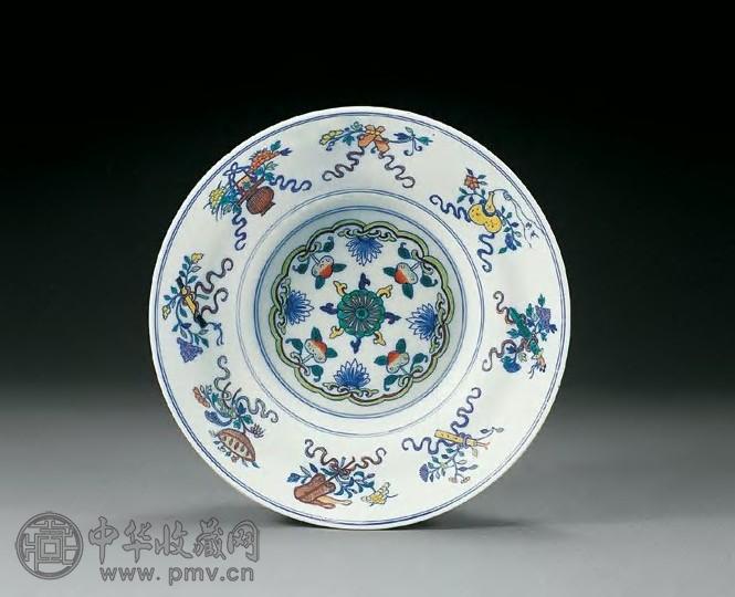 清光绪 斗彩暗八仙纹折腰碗