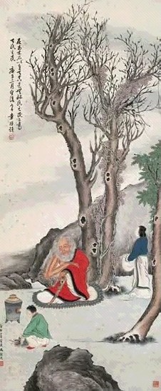 冯超然 1930年作 煮茶图 立轴 设色纸本