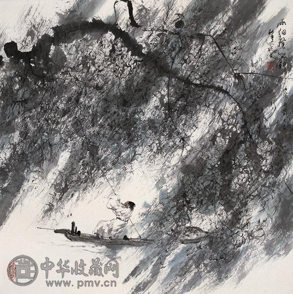 杨延文 1986年作 雨细风儿斜 镜心 设色纸本