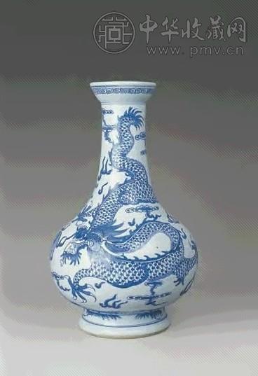 清光绪 青花龙纹洗口瓶