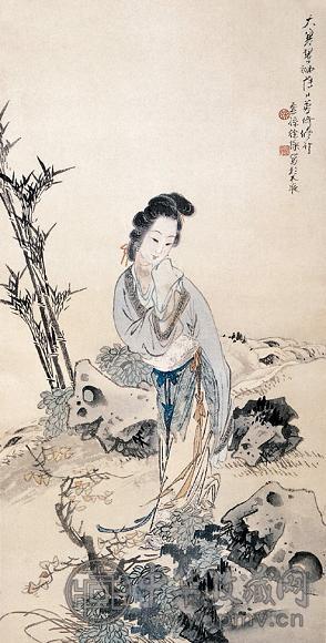 徐操 仕女 镜心 设色绢本