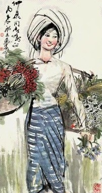 近现代 黄胄 傣族少女 轴