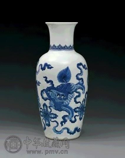 清康熙青花狮子戏球纹瓶收藏资讯|艺术家|书画家|书画名人|书法家-中华