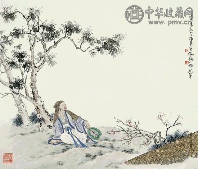 任重 辛巳(2001)年作 高士图 镜心 设色纸本