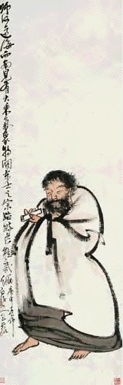 王震 1920年作 大士像 立轴 设色纸本