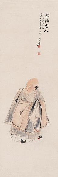 张大千 南极老人 立轴 设色纸本