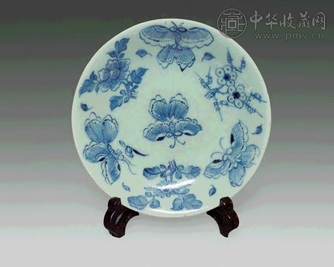 中国骨董　清道光　豆青釉粉彩花蝶盤　青花銘入
蓋付き　茶入　唐物　旧家蔵出し 清代道光豆青釉粉彩廣彩大盤子迴流保真古董老瓷器擺件蝴蝶花鳥
