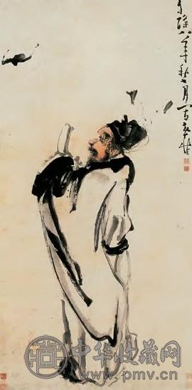 黄慎 福从天降图 轴 纸本设色