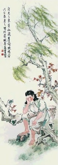 华开进 人物 立轴 设色纸本