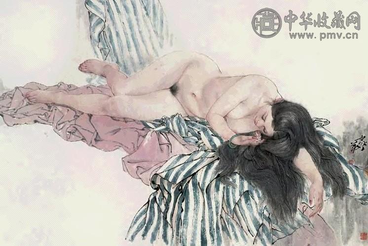 何家英 酣睡图 镜心 设色纸本