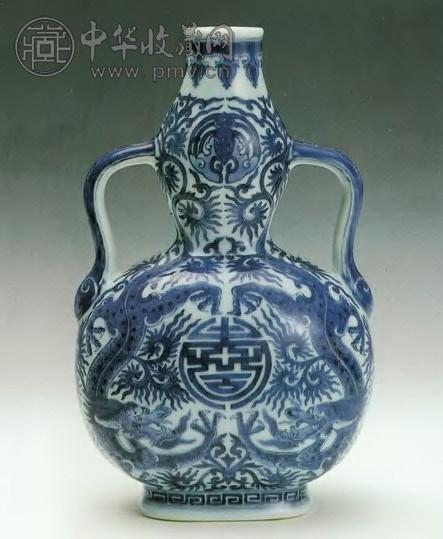 清乾隆青花龙纹双耳葫芦扁瓶收藏资讯|艺术家|书画家|书画名人|书法家