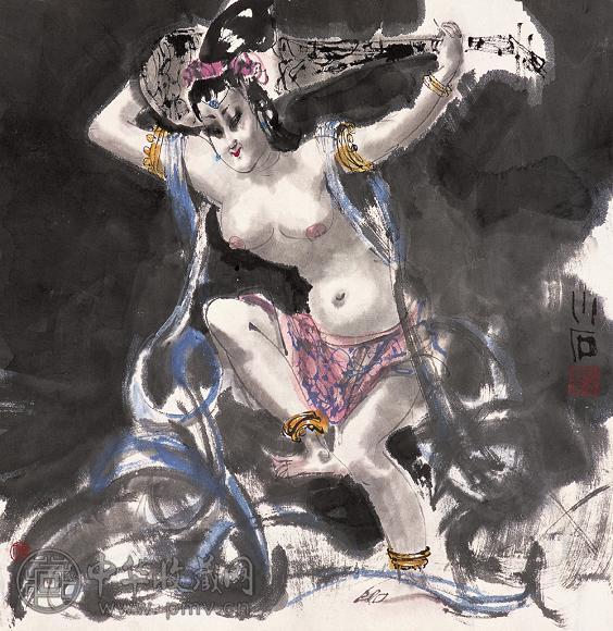 傅小石 敦煌之梦 镜心 设色纸本