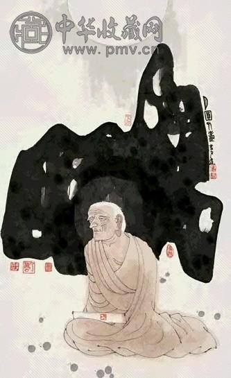 韩书力 月圆人寿 立轴 设色纸本