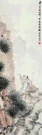 方智 鹤至图 立轴 纸本