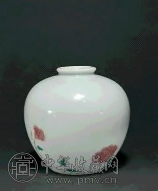 清康熙釉里红加彩花卉纹水盂收藏资讯|艺术家|书画家|书画名人|书法家