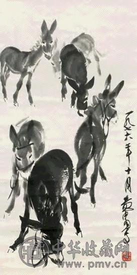 黄胄 驴 立轴 水墨纸本 收藏资讯|艺术家|书画家|书画名人|书法家-中华收藏网