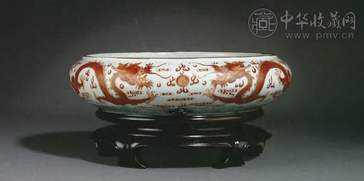 清道光粉彩双红龙纹大圆洗收藏资讯|艺术家|书画家|书画名人|书法家