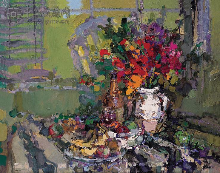 张京生 2004年 美丽的花束 布面 油画