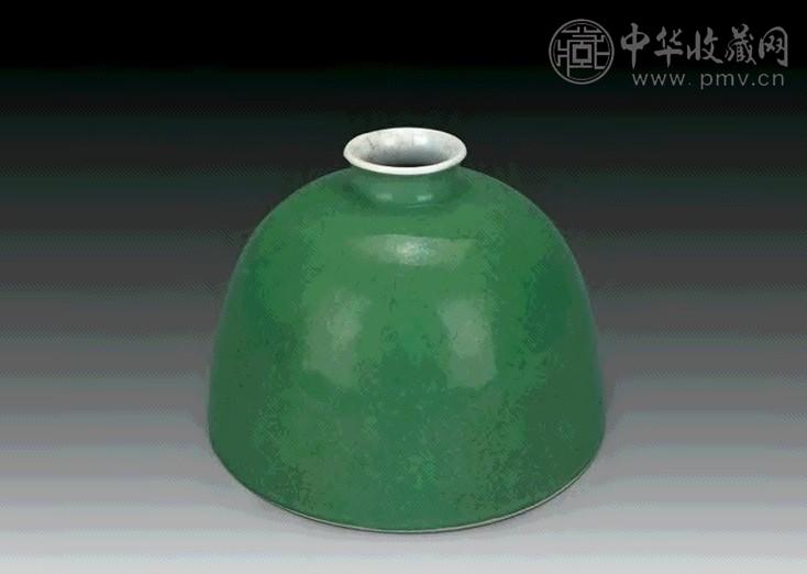 清康熙 绿釉开光太白尊