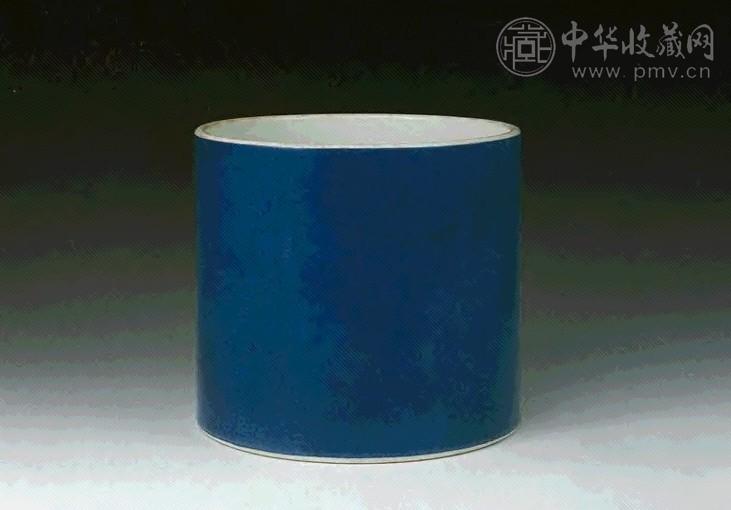 清康熙 洒蓝釉笔筒