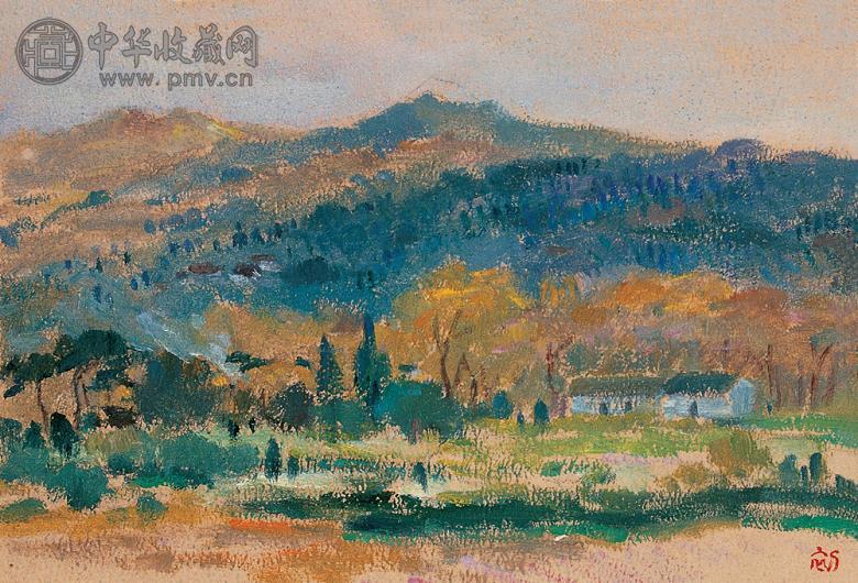 周碧初 1962年作 秋色 板上裱布油画