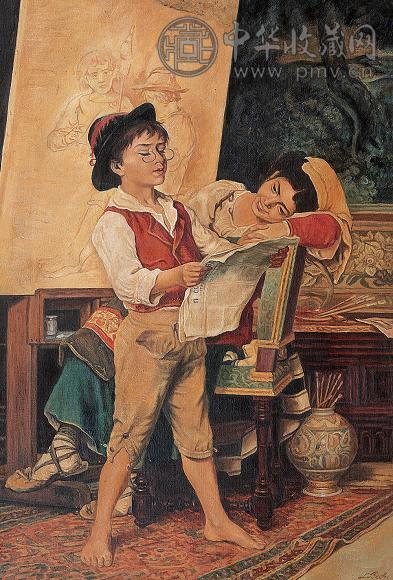 亚维奇 阅读 布面油画
