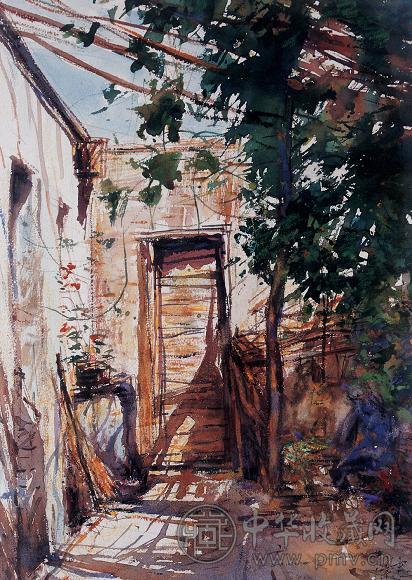 聂崇良 塔里木风情 水彩画