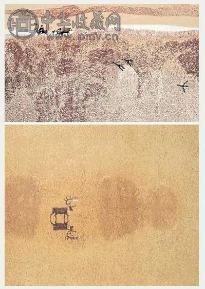 周胜华 1989年、1990年 霜降、秋水 木版