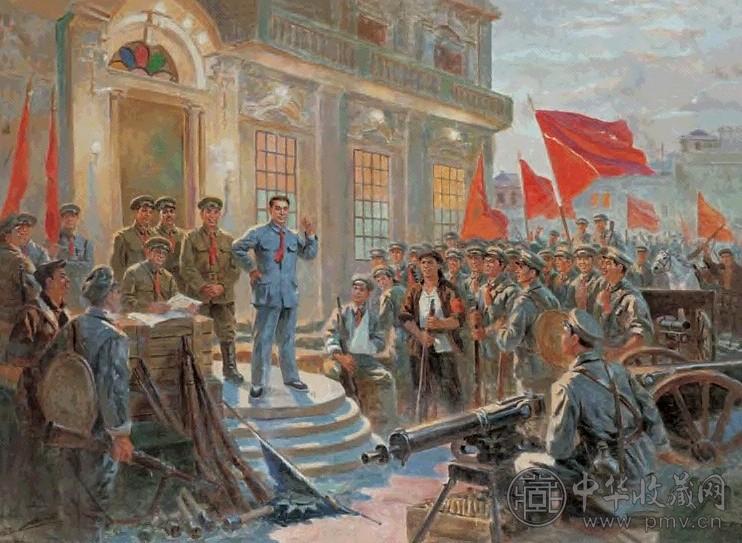 黎冰鸿 1977年 南昌起义 布面油画