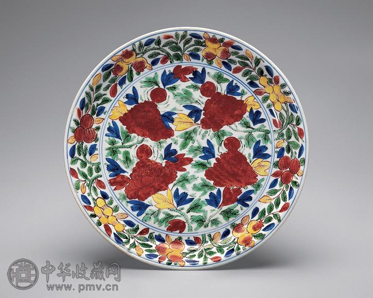 明万历青花五彩花果纹大盘收藏资讯|艺术家|书画家|书画名人|书法家