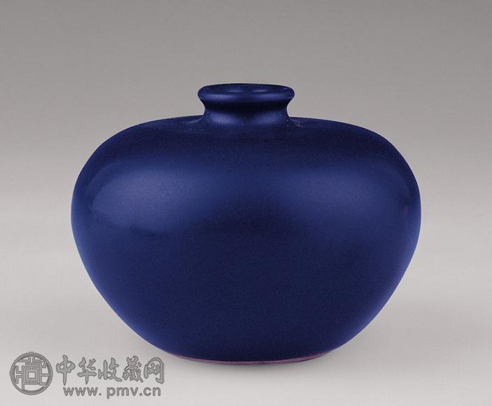 民国 兰釉苹果尊