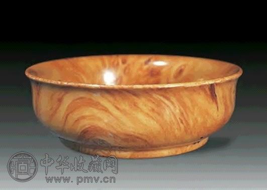 清乾隆 仿木纹釉碗