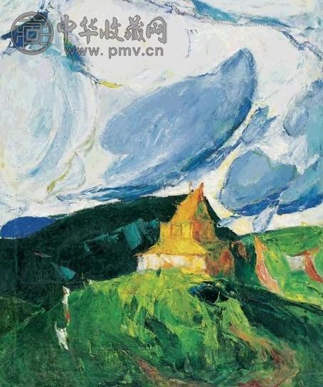 罗尔纯 90年代作 西双版纳风景 油彩 布面