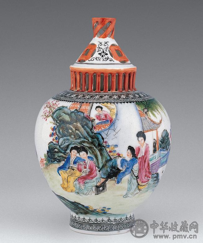 中国古玩　粉彩人物画香合　直径9.2㎝　東Y5-0608① 中国古玩 粉彩人物画香合 直径9.2㎝ 東Y5-0608① 中国古玩 粉彩人物画