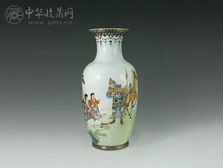 1965年 粉彩长坂坡故事图瓶