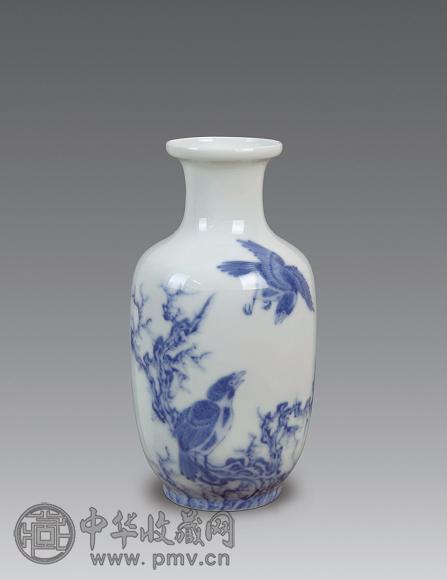 民国王步青花花鸟纹瓶收藏资讯|艺术家|书画家|书画名人|书法家-中华收藏网