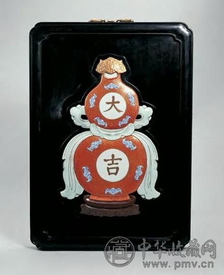 清乾隆 珊瑚红大吉挂屏