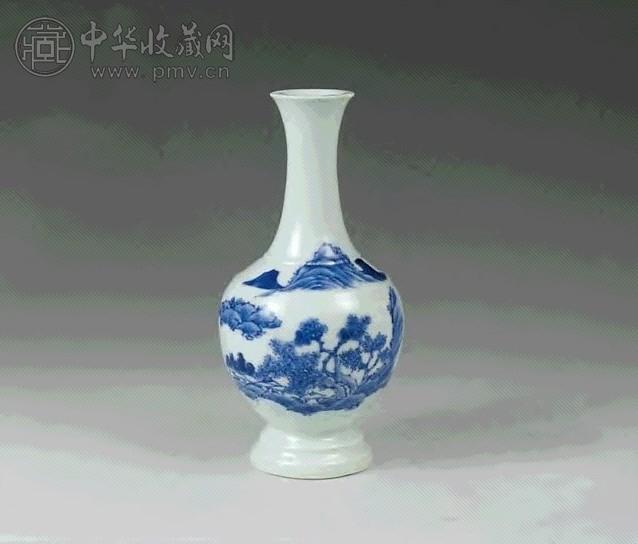 清中期 青花山水小瓶