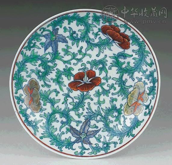 清中期 斗彩牡丹盘