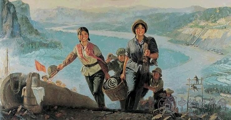 张石培 1974年 要让河水上山坡 布面油画