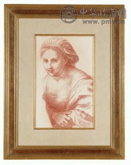 约十八世纪作 安德烈·戴尔·沙托的处女 粉彩 纸本 框
