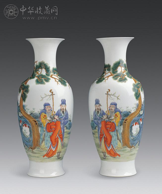 民国 粉彩人物故事纹瓶