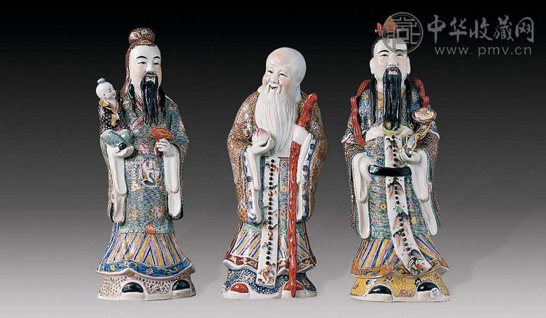 民国 粉彩三星人(3件)