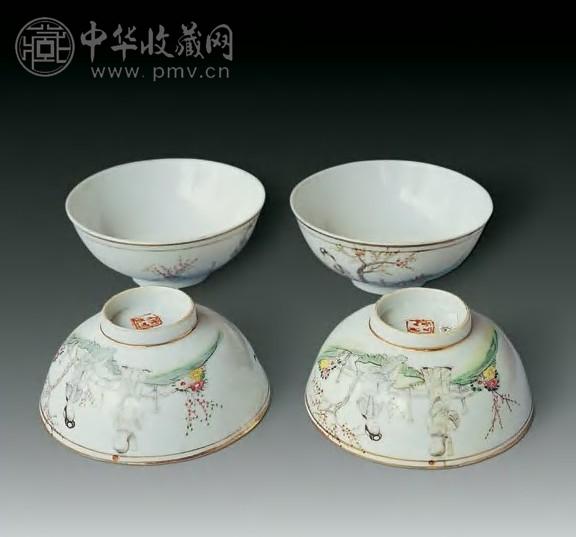 【今季入荷】中国民国時代のお碗、竹林文人 食器