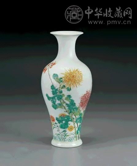 民国 彩花卉瓶