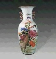 民国 粉彩花蝶大瓶(2件)