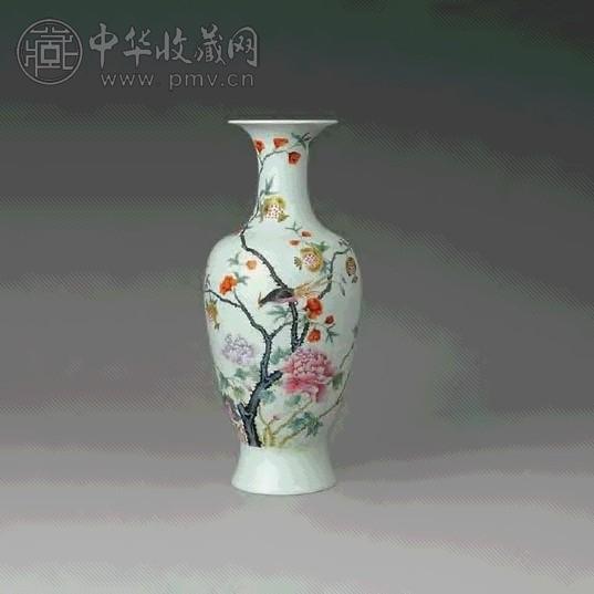 民国 粉彩花鸟瓶