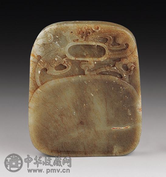 明清 雕龙纹玉砚