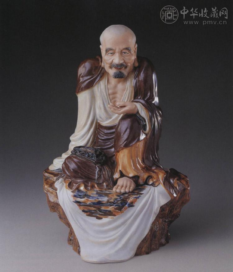 民国 粉彩瓷塑罗汉